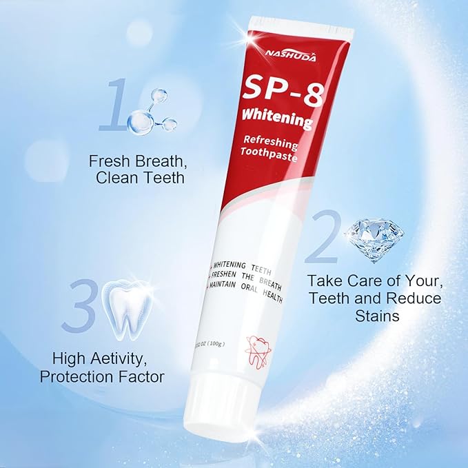 SP-8 Probiotic Ultra Whitening Toothpaste, SP8 Toothpaste Fresh Breath, Deep Cleaning Care (2PCS)