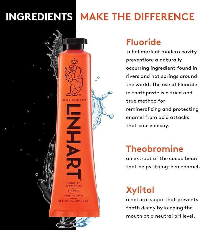 LINHART Whitening Toothpaste – Teeth Whitening, Enamel Strengthening Toothpaste with Mint Flavor (2 Pack)