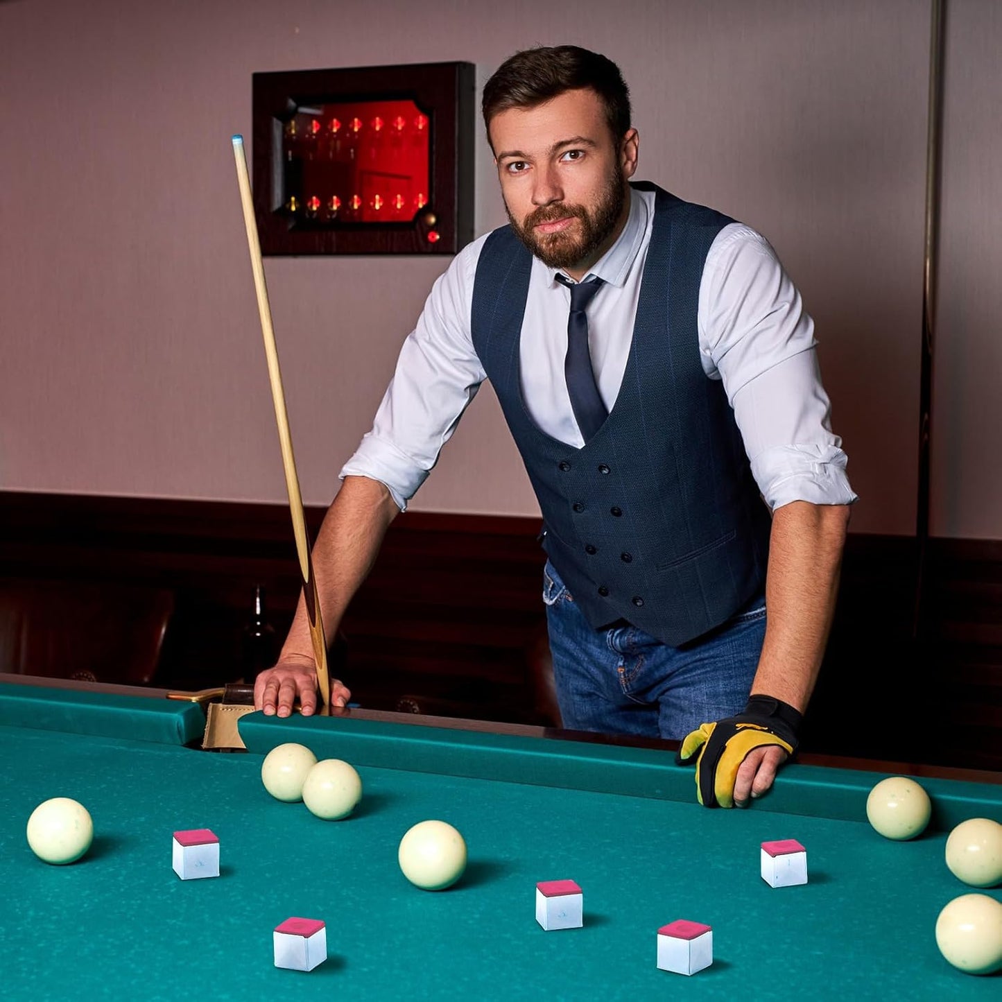 Junkin Pool Chalk Cubes Billiard Cue Pool Stick Chalk Table Accessories for Clubs Bars Home