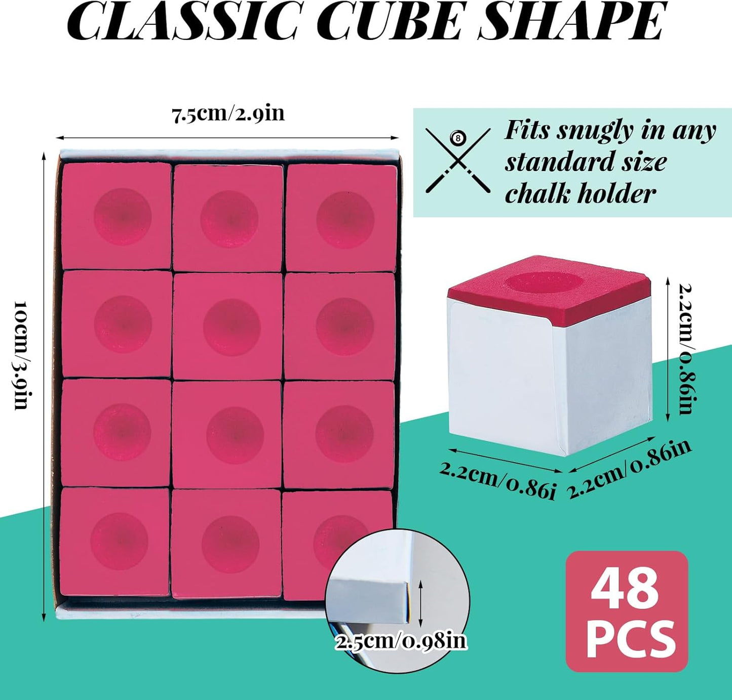 Junkin Pool Chalk Cubes Billiard Cue Pool Stick Chalk Table Accessories for Clubs Bars Home