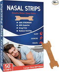 Nasal Strips - 50 Count Nasal Strips for Snoring, Extra Strength Tan Nasal Breathing Strips to Improve Sleep, Instant Nasal Congestion Relief Caused by Colds & Allergies