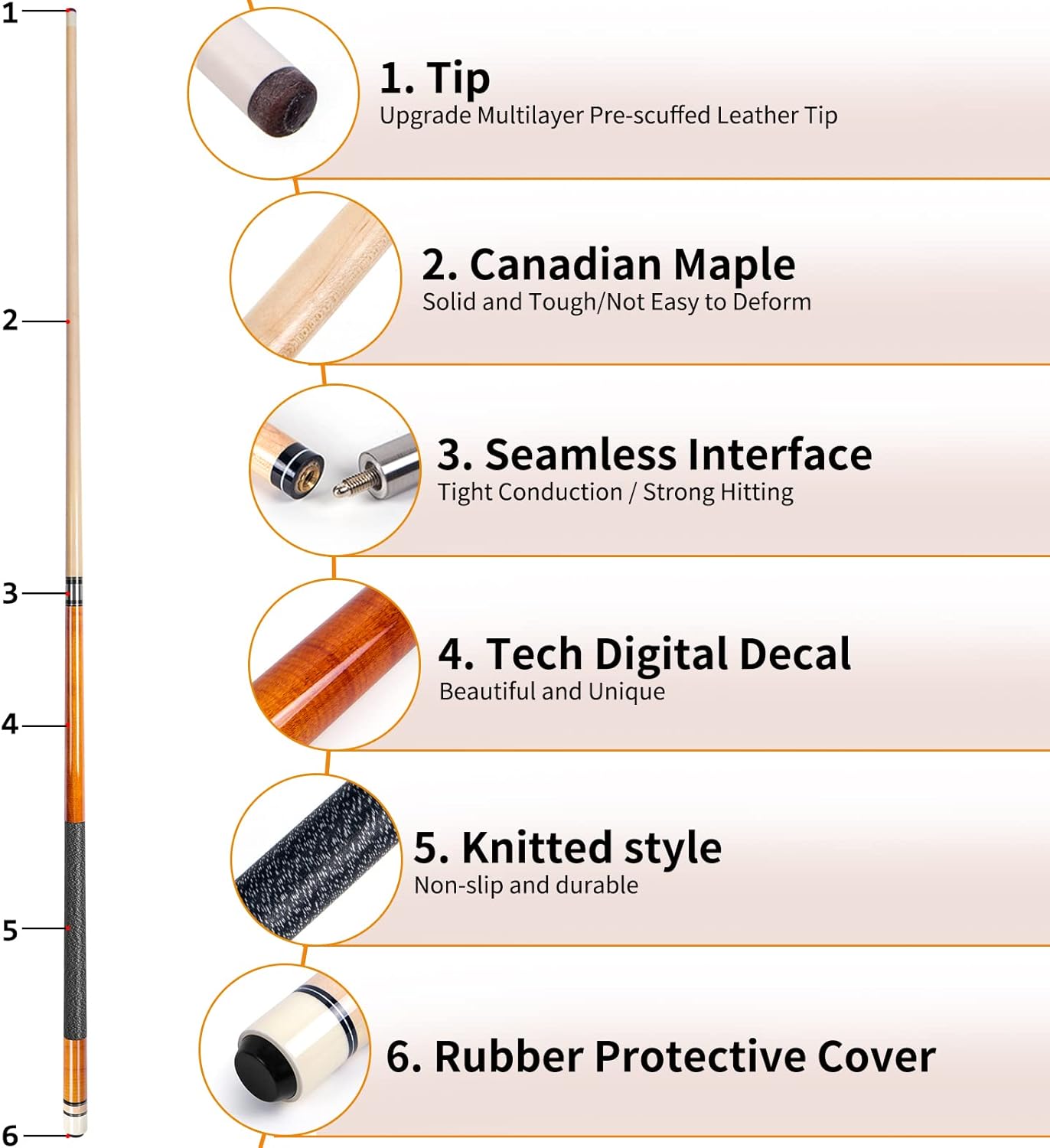 AKLOT Pool Cues,Set of 4 Pool 58" Cue Sticks Canadian Maple Wood Cue Stick for Professional Billiard Players 18 19 20 21 oz