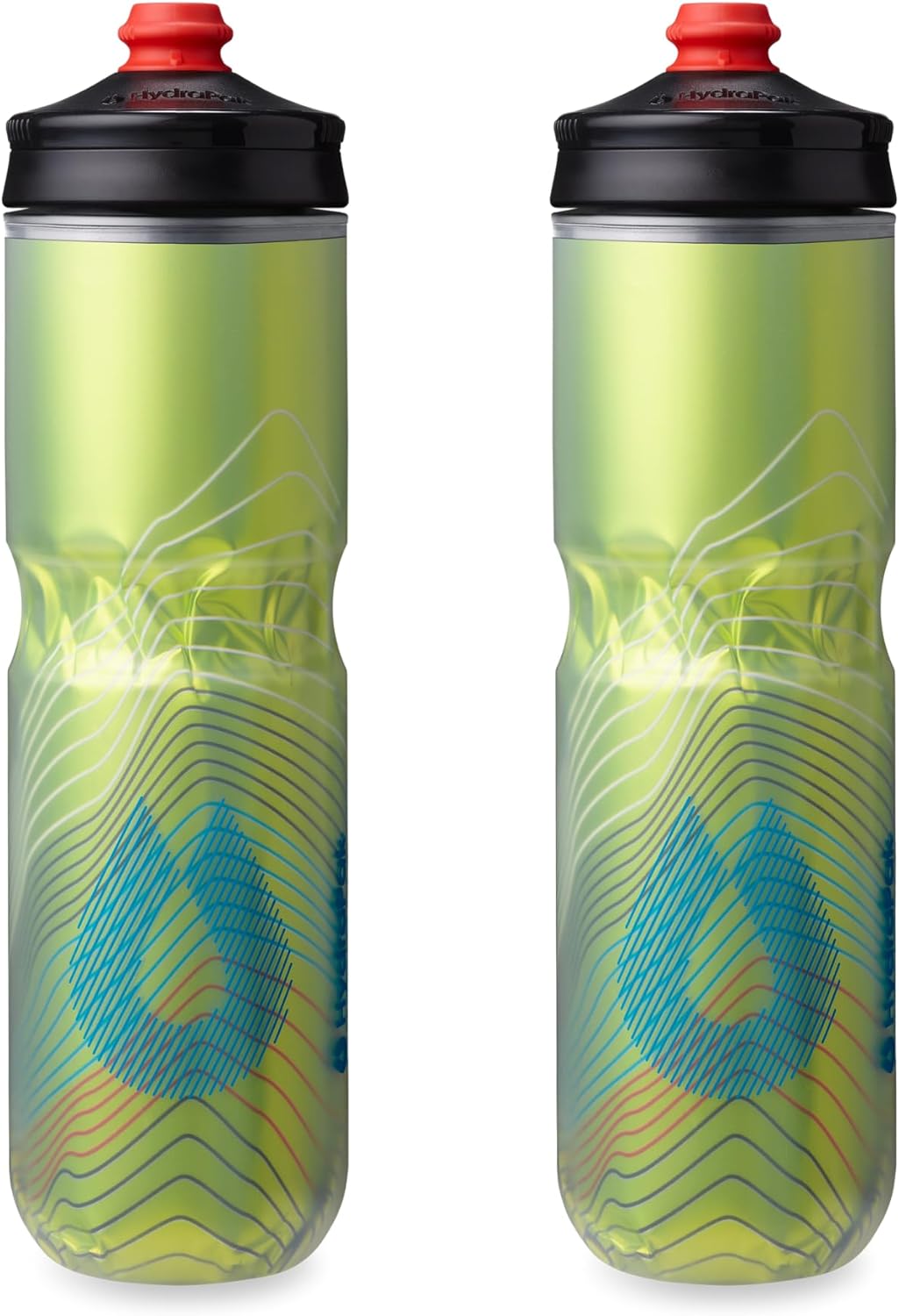 HydraPak Polar Surge Insulated Bike Water Bottle 2-Pack (20oz or 24oz) - High Flow, Fits Most Bike Cages, For Cycling & Sports