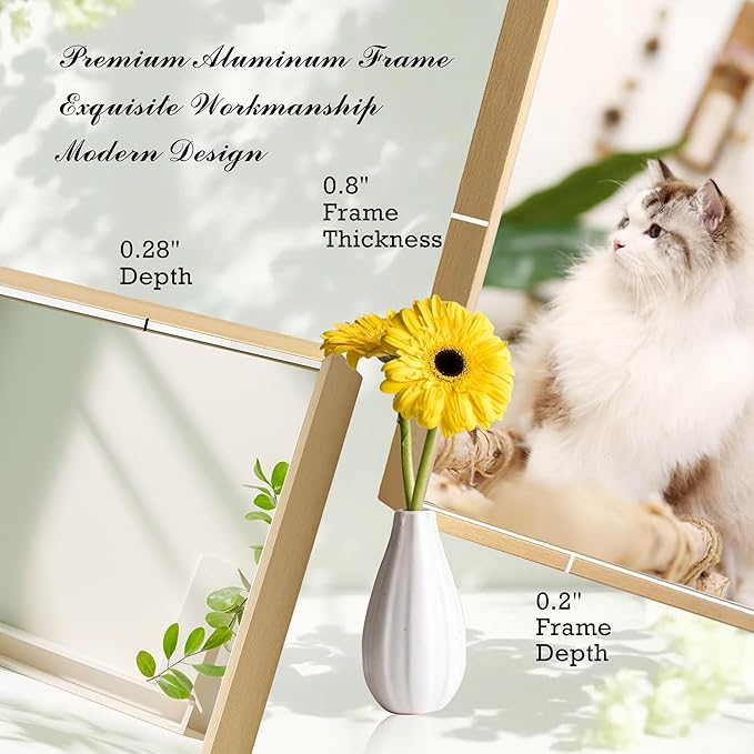 30x36 Inch Brass Bathroom Mirror for Wall, Aluminum Frame Rectangle Rectangular Vanity Mirror, Modern Large for Bedroom, Living Room, Horizontal or Vertical