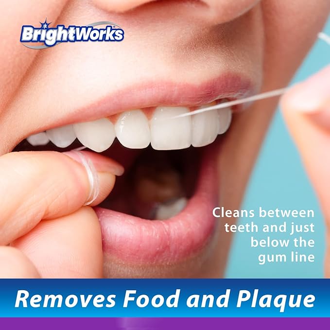 BrightWorks Dental Floss Waxed - 100 Yards (Pack of 4)