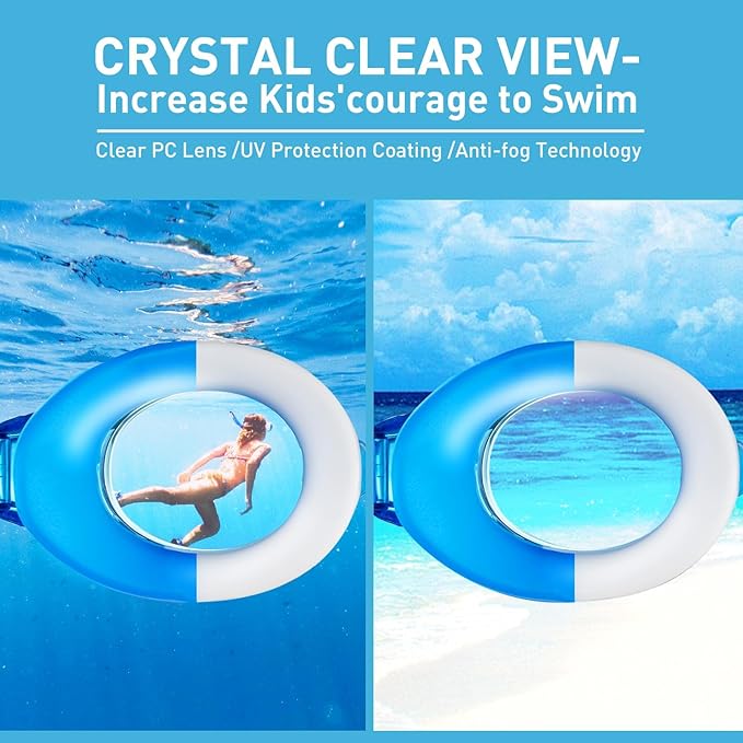 Aegend 2 Pack Kids Goggles, Swimming Goggles for Kids Age 4-16 Boys and Girls Youth, Anti-Fog Waterproof Anti-UV Pool Goggles