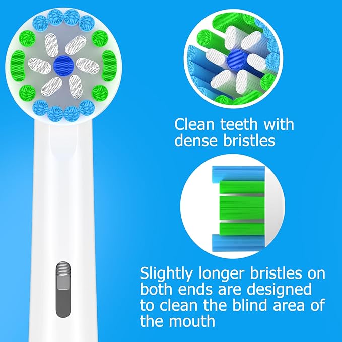 Precision Replacement Toothbrush Heads Compatible with Braun Oral b 7000/Pro 1000/3000/8000/9600/ 5000/Genius and Smart Electric Toothbrush (White-12pcs)