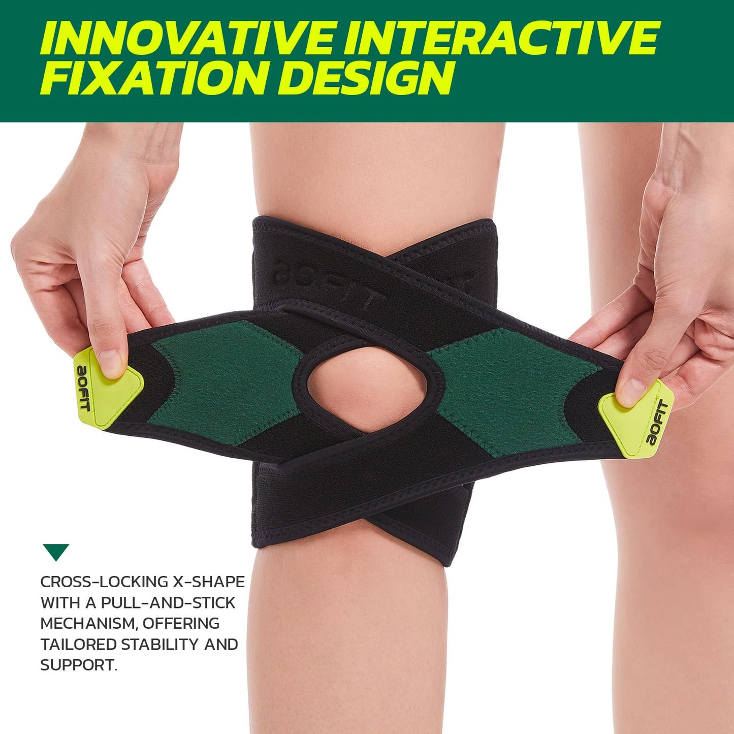 Knee Brace for Men Women Knee Pain Meniscus Tear Arthritis Patella Dislocation Best Osteoarthritis Adjustable Compression with Memory Stabilizers for ACL MCL Breathable for Injury Recovery 2XL