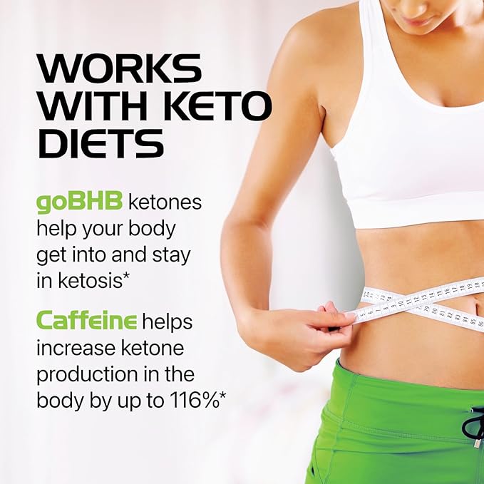 Keto BHB Exogenous Ketones Supplement - BHB Science Keto Diet Pills with Patented goBHB and Caffeine for Natural Energy Focus Body Sculpting & Ketosis Support - Vegetarian & Non-GMO (1 Month Supply)