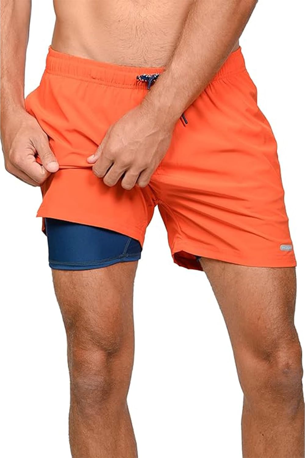 INGEAR Men's Athletic Stretch Workout Shorts Gym Quick Dry Running Trunks Boxer Lining