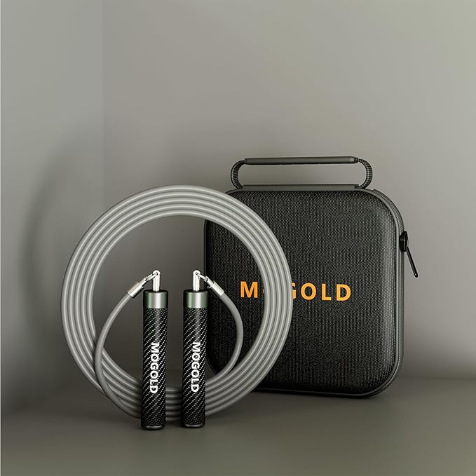 1lb Weighted Jump Ropes for Women & Men with 1/2 Pound Jump Rope Cable & Thicker Leather Jump Rope Weighted Handles, Best for Fitness, High-Intensity Strength Workouts