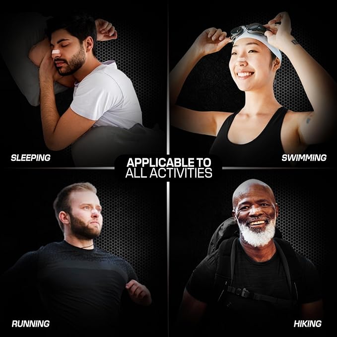 Performance Nose Strips for Breathing (60 Count) - Oil & Sweat Proof Adhesive - Athletic Nasal Strips for Snoring & Sleeping - Wide Body, Universal Fit, Extra Strength (Clear)