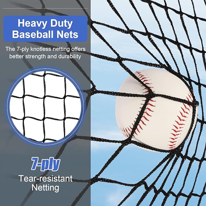 6'X6' Baseball Softball Practice Net,Pitching Net,Batting Net,with Bonus Strike Zone,Target and Bow Frame,for Hitting,Pitching,Catching