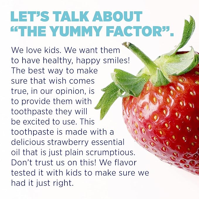 Lumineux Dentist Formulated Kids Toothpaste, Strawberry Flavor & Unicorn Approved, Fluoride Free & SLS Free - 3.75 Oz