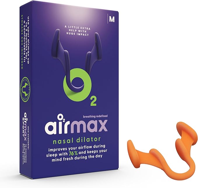 AIRMAX Nasal Dilator for Breathing - 76% More Airflow - Anti snoring Devices - Nostril Opener - Congestion Relief and snoring Solution - 1x Medium Orange