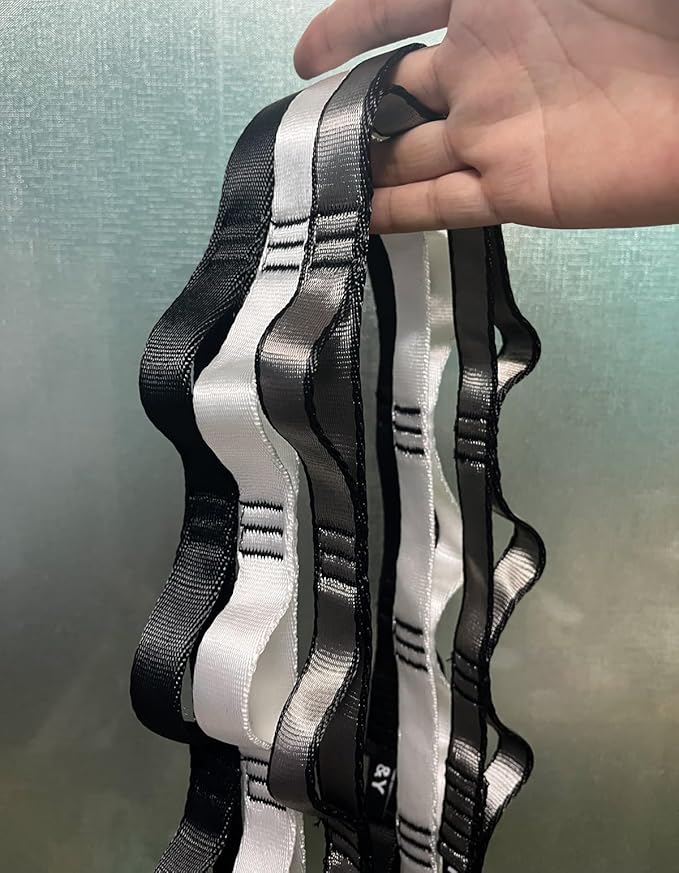 2PCS 5.9ft Long Nylon Daisy Chain Straps for Aerial Yoga Hammock Swing Adjustable Aerial Silk Extender Hanging Rope for Aerial Yoga Belts 180cm