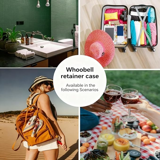 Retainer Case, Cute Retainer Case with Slim, Night Mouth Guard Case with Lid Hinge, Large Aligner Case, Inner Size 2.56, 2.36, 0.79inch（1pack)