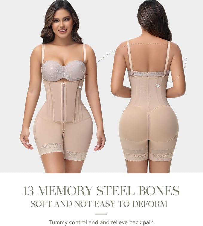 M MYODRESS Fajas Colombianas Moldeadoras Shapewear for Women Tummy Control Body Shaper Post Surgery Compression Garment