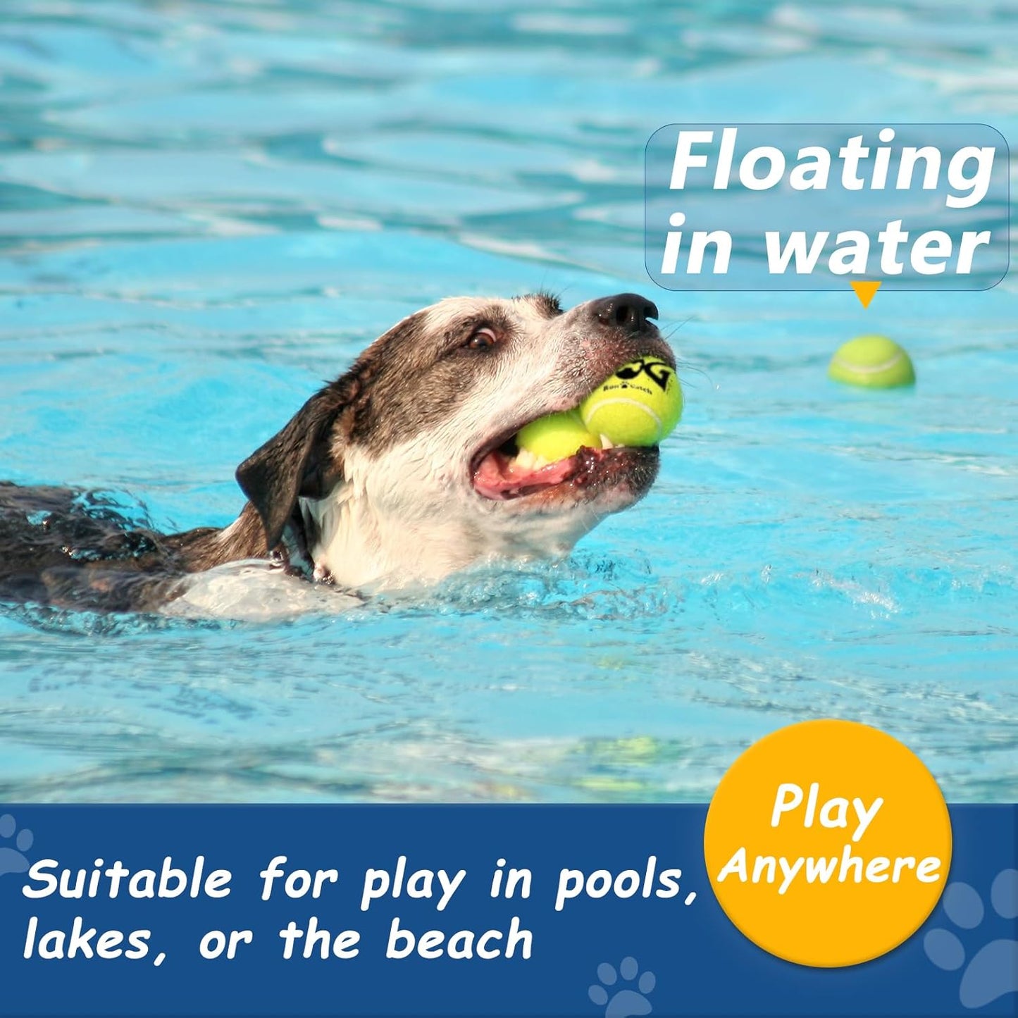 Large Tennis Balls for Dogs - 8 Pack 3.0'' Durable Non-Toxic Outdoor Dog Toys Balls with Mesh Bag, SGS Certified, Colorful Fetch Toys, Medium Large Breeds