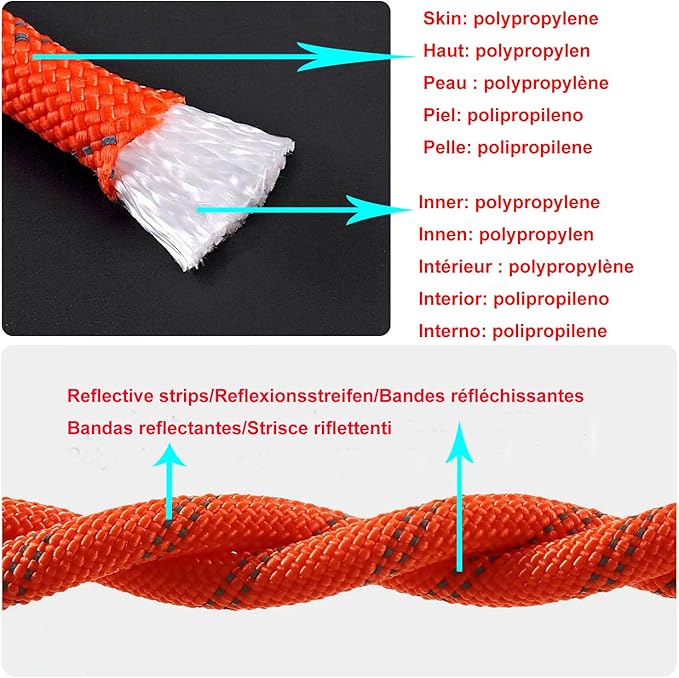 9/16 in (14mm) x 32 ft (10Meter) Marine Floating Rope for Boating, Fishing, Rafting, Camping, Hiking, Hunting, Anchor, Mooring, Dock Lines, Kayak, Canoe, Rescuing Reflective Red