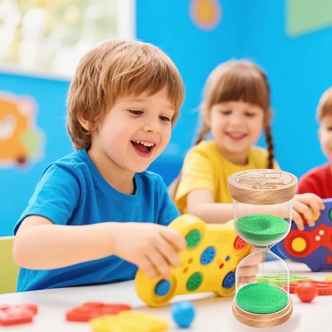 1 Minute Sand Timer, Wooden Hourglass Sand Clock, Small Beech Wood 1 Min Hour Glass, One Minutes Sandglass for Brushing Teeth, Reloj De Arena, Classroom, Game, Kitchen, Home, Office