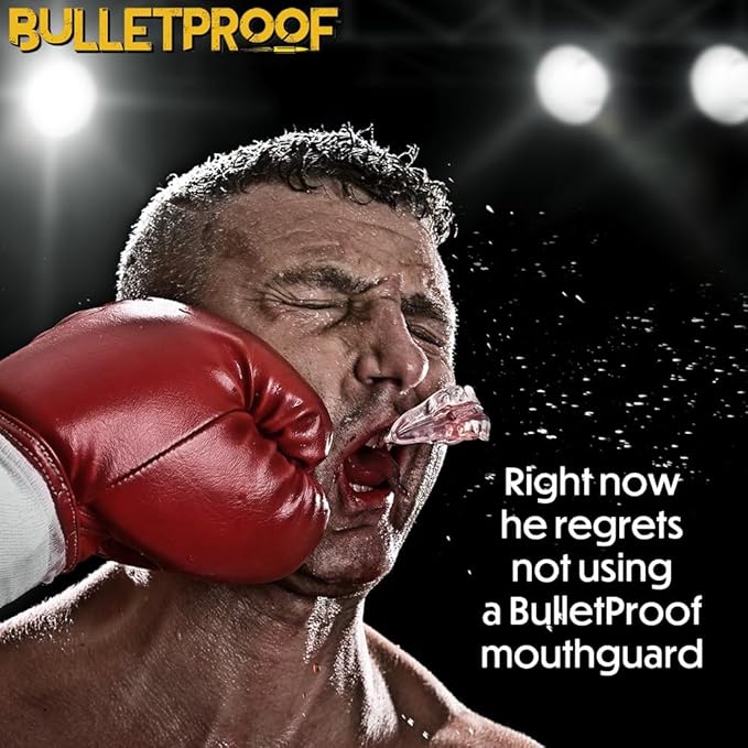 Bulletproof MMA Boxing Mouth Guard is 3X Stronger! Fighting Mouthguard Martial Arts Mouthpiece Karate Muay Thai Taekwondo Sparing Wrestling BJJ Jiu Jitsu Mouth Piece Men Women Adult Youth