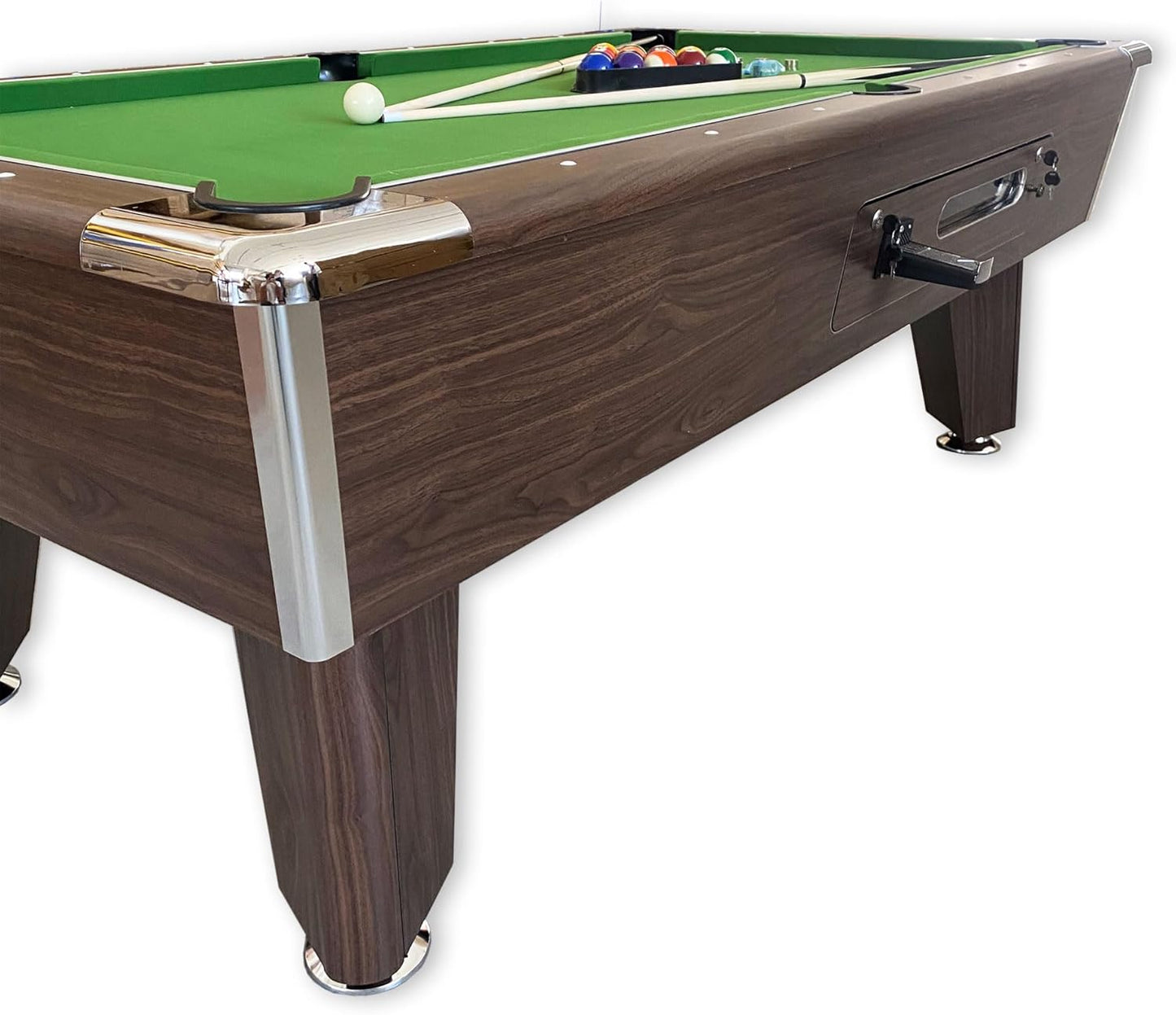 7ft Pool Table Coin Operated Billiard Table Green Felt - Competition