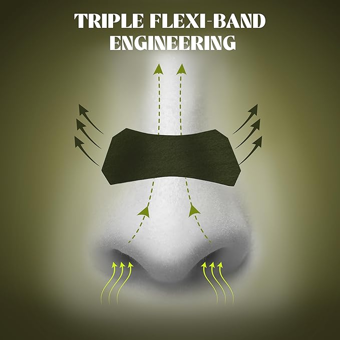 Nasal Strips for Snoring (60 Count) Nasal Strips for Sleeping - Nose Strips for Breathing | Athletic Nasal Strips | Wide Body | Oil & Sweat Proof Adhesive | Extra Strength| Size Fits All. USA Brand