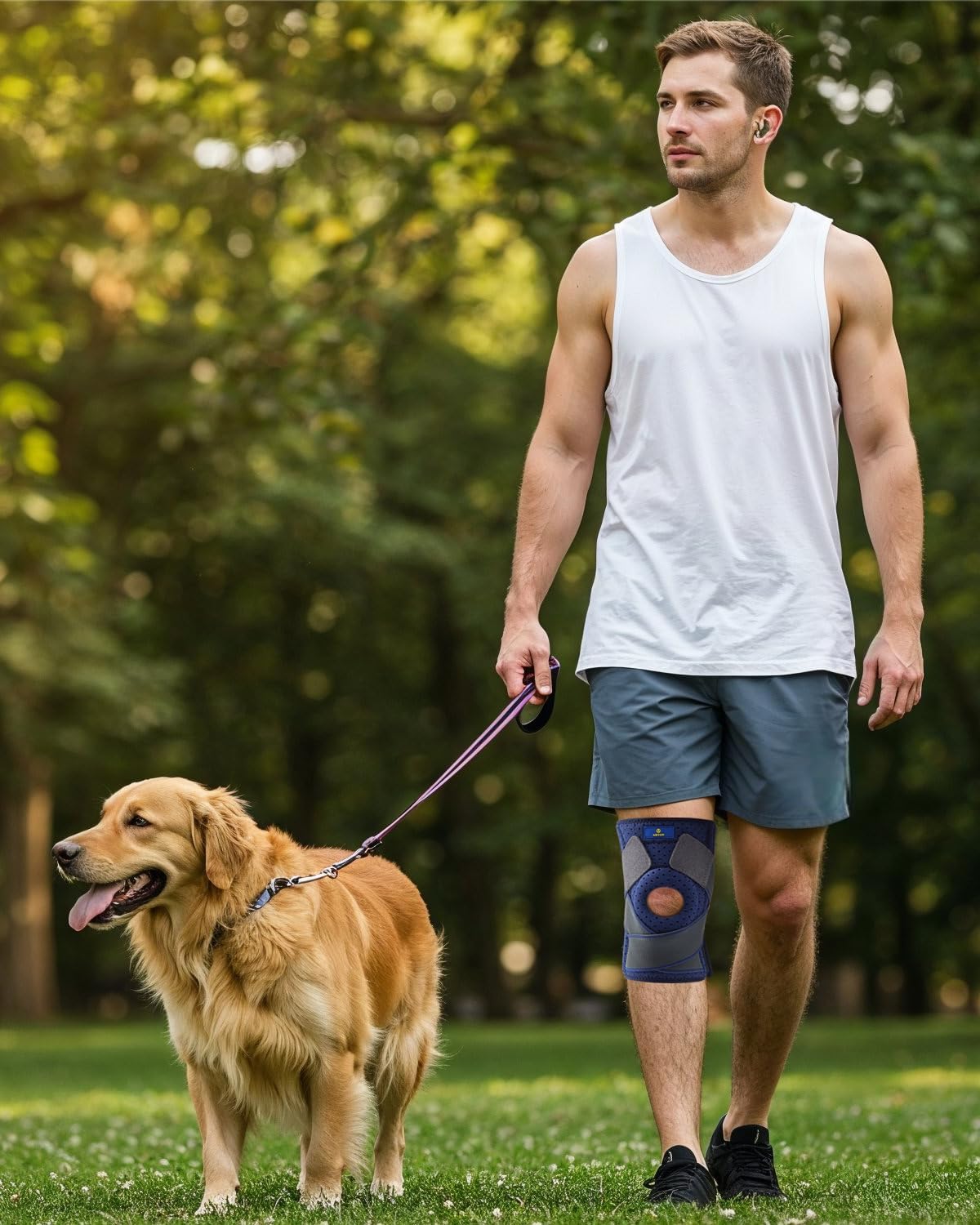 ABYON Knee Brace for Men & Women Meniscus Tear, Plus Size Knee Support with Dual Side Stabilizers & Crossed Compression Straps for Knee Pain Relief, ACL, Arthritis and Post-Surgery Recovery - Please Check How To Size Video