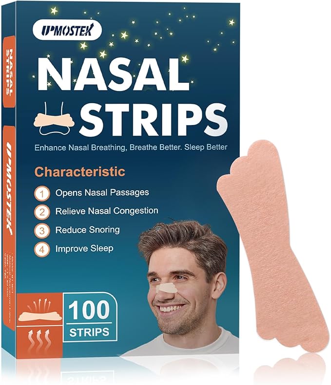 100Pcs Nasal Strips for Snoring, Extra Strength Nose Strips Breathing, Nose Tape for Sports and Sleep, Anti Snoring Strips Help Stop Snoring and Nasal Congestion Relief