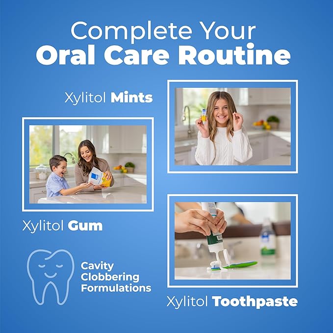 Epic Xylitol Toothpaste for Adults - Fluoride-Free Toothpaste with 25% Xylitol - SLS-Free Formula for Dry Mouth & Fresh Breath - Spearmint, 4.9oz (2-Pack)