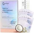 Coconut Whitening Strips,Enamel Safe Non-Slip Whitening Strips for Sensitive Teeth,18 Treatments Teeth Whitening Kit