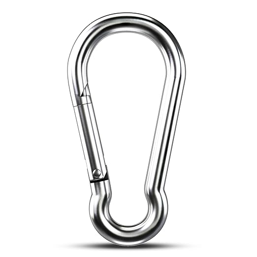 Large Carabiner Clip Hooks, 1pc 4 inch Carabiner Heavy Duty, 304 Stainless Steel Spring Snap Hook Fits Camping Hanging Hiking Weight Lifting, Metal Clips for Rope or Chain
