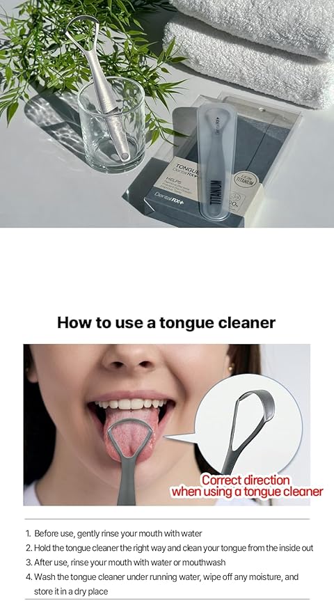 Pure Titanium Tongue Scrapers For Adults and Kids (2 Pack, Different Size), Titanium Tongue Cleaners, Prevent and Reduce Bad Breath