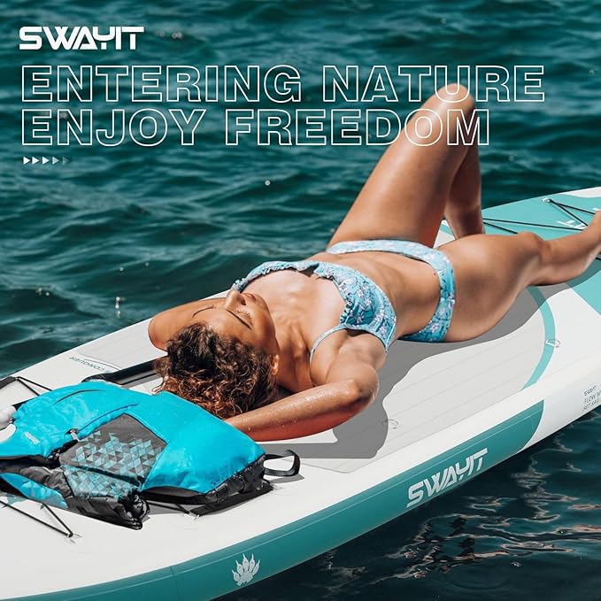 Inflatable Stand Up Paddle Board – Durable SUP for Adults & Youth,33" Wide Blow Up Paddle Board with Paddle, Pump, Backpack,Leash – All Around Stable for All Skill Levels, Carries up to 450 lbs