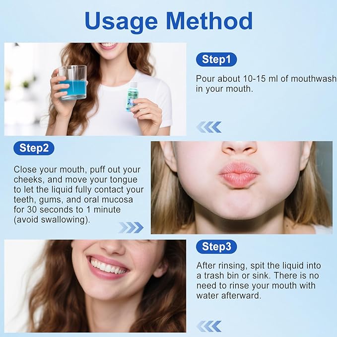 100 Pcs Mini Mouthwash Travel Size Bulk,Blue Portable Mint Flavor Mini Mouthwash Individual 35ml/1.2oz On The Go Mouth Wash Small Bottle for Travel,Office,Toiletry Kits