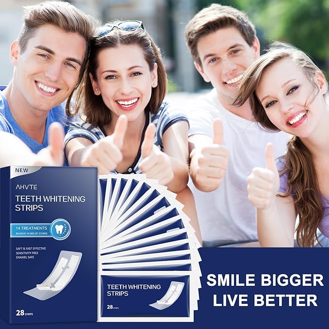 Teeth Whitening Strips,Enamel Safe, 28 Strips for Sensitive Teeth,Professional and Natural Teeth Whitening Kit,14 Treatments