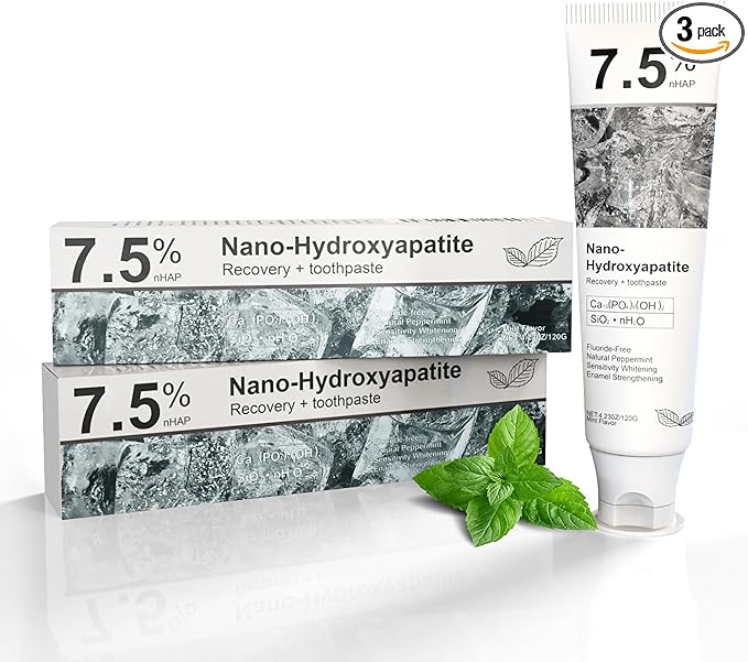 Hydroxyapatite Toothpaste for Advanced Enamel Protection, Fluoride-Free Nano Hydroxyapatite Toothpaste, Gentle and Effective Formula, Fresh Breath, Suitable for Sensitive Teeth 2 Pack