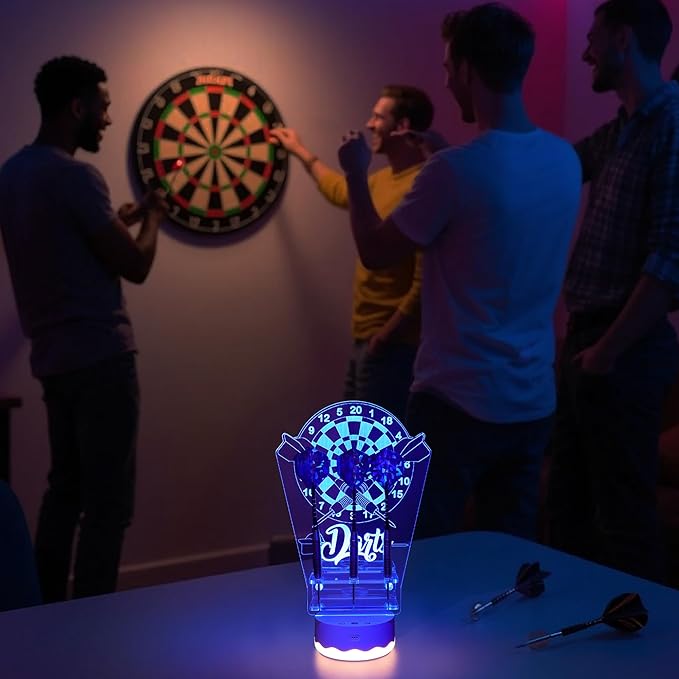 Light Up Dart Holder, 16 Colors Changing Lights Acrylic Dart Holder Stand with Remote Control, Birthday Christmas Gifts for Men Player or Darts Enthusiasts