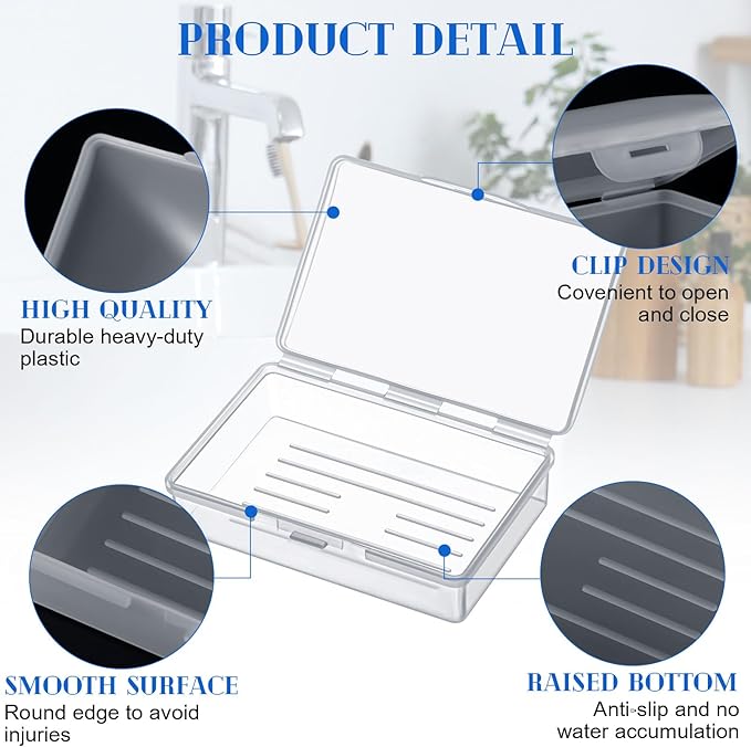 100 Pcs Travel Soap Container Portable Plastic Soap Boxes Bulk with Lid Homeless Donations Bulk Gym Shower Tour Groups Hotel Outdoor Camping (White)