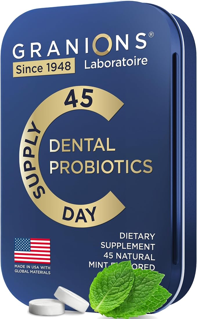 Oral Probiotic Mints - Best Breath Freshener with Lactobacillus Salivarius - 3 Billion CFU for Dental Probiotics for Teeth and Gums - Oral Health Probiotics for Bad Breath - 45 Tablets