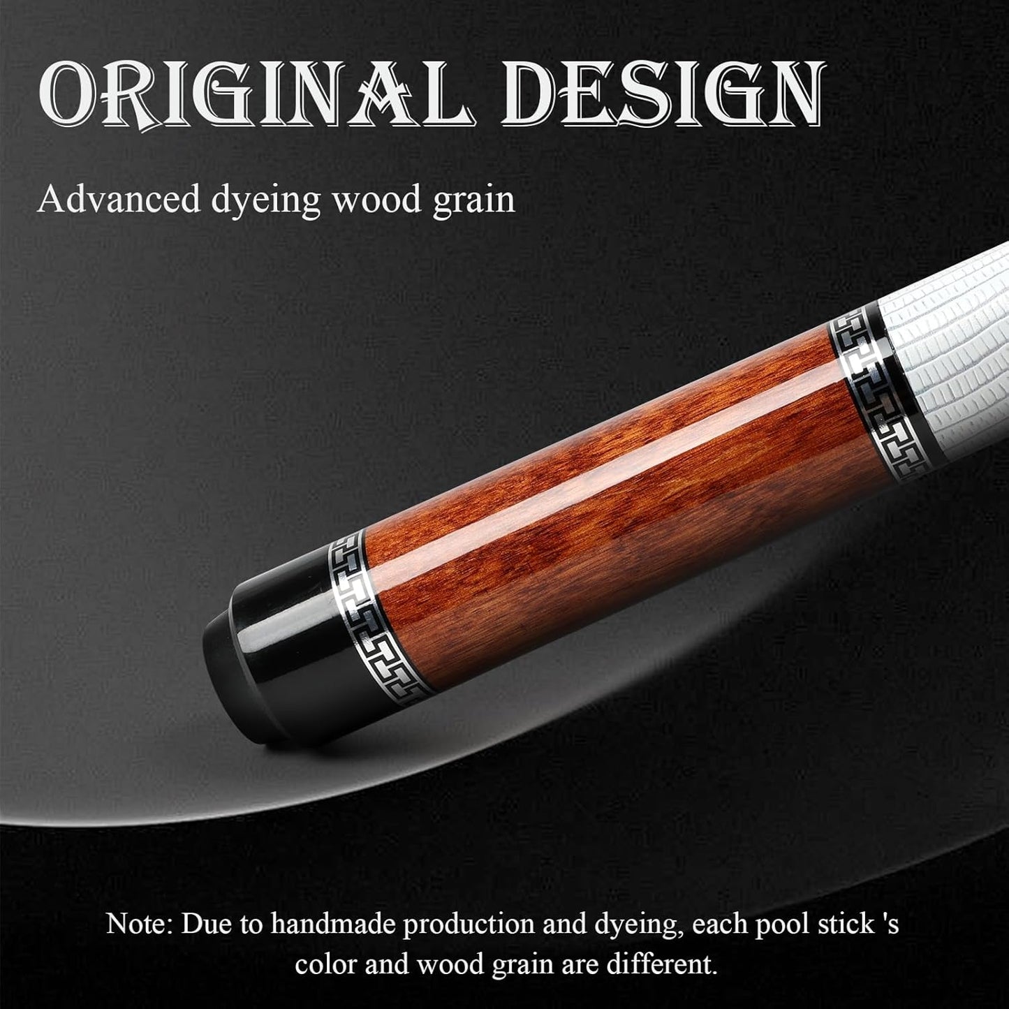 Advanced Pool Stick with Telescopic Cue Extension, Original Dyeing Brown Cue Sticks for Billiard Enthusiasts, 58'' Pool Cue Set with Accessories (Leatheret Carry Bag, Chalks, Gloves)