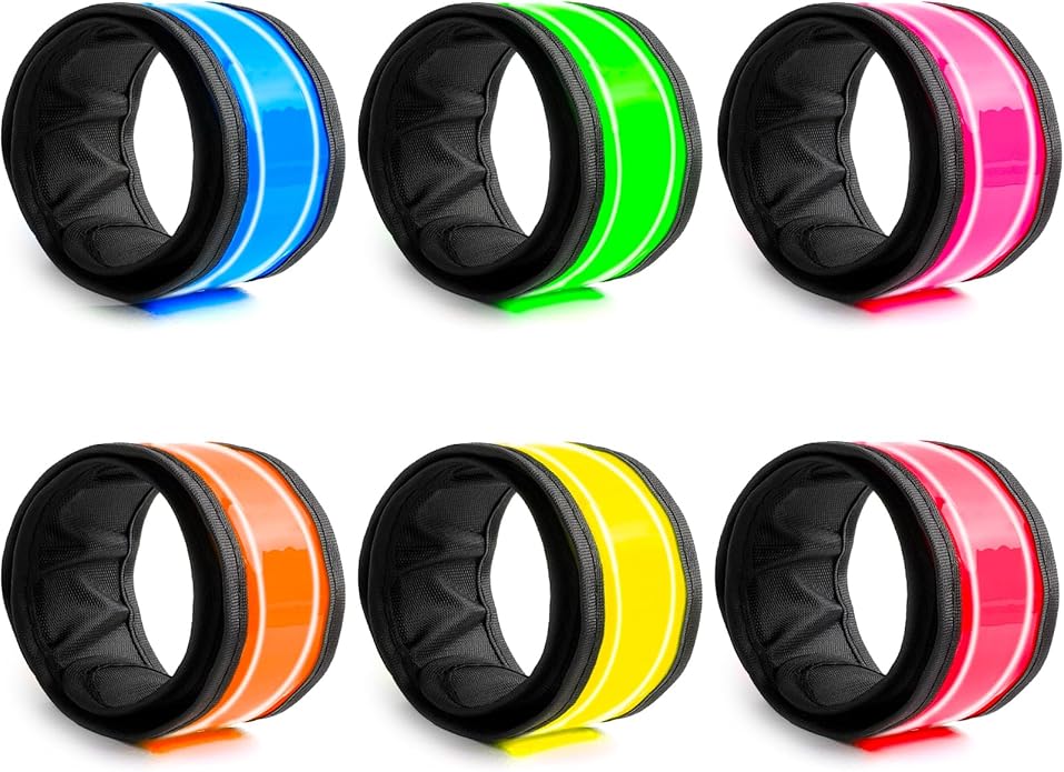 LOBKIN Safety Bracelets, LED Slap Armband Kids Walking at Night Safe LED Light Wrist Light Reflective Belt, Magic Band Running Lights for Runners