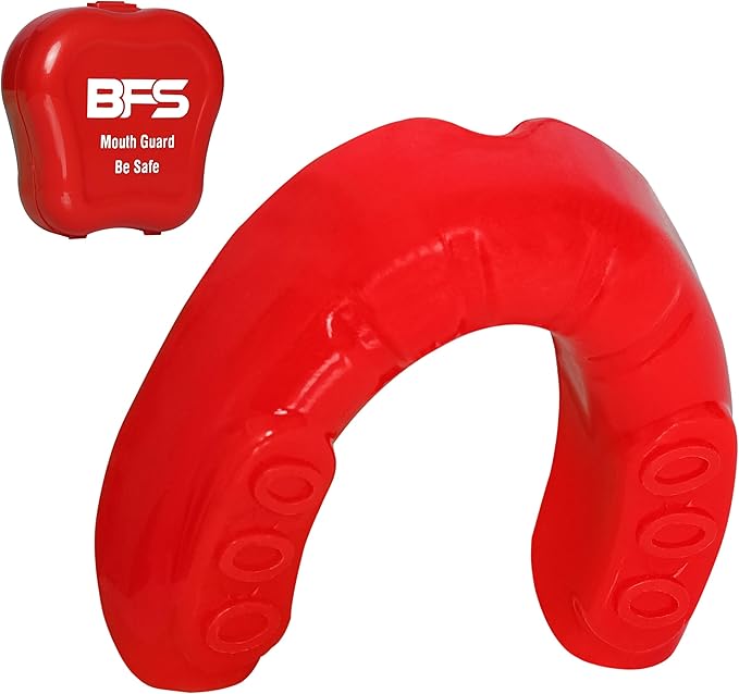 Sports Mouth Guard for Kids,Youth,Boys,Girls,Child Teen Mouthguard with Case (BPA Free) for Boxing, Martial Arts,MMA Karate,Lacrosse,Football,Soccer and All Contact Sports (RED)