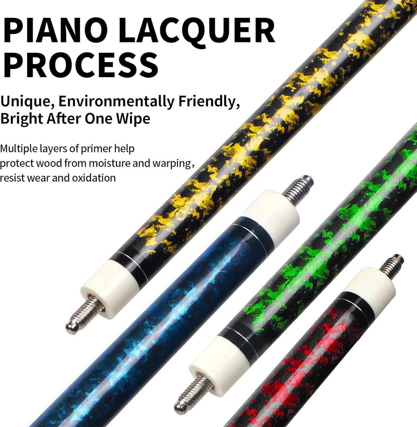 LOTKEY Pool Cue Set of 4-58 Inch 18~21 oz Canadian Maple Professional Billiard Cue Sticks, Pool Cue Stick with Extra 2 Pool Chalks, Pool Sticks for Adults, Durable, for Billiard Players