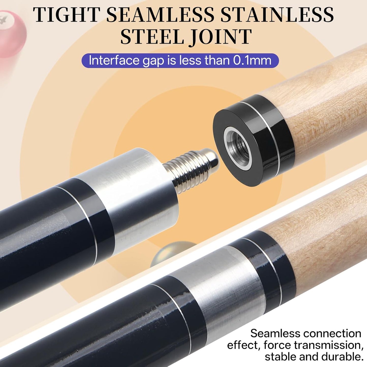 Kmise Pool Cue Stick Set - 58 Inch Pool Cues, 18~21Oz Canadian Maple Professional Billiard Cues Sticks, Pool Sticks for Adults, Multiple Colors, Pool Stick for Bar House Pool Tables Sports