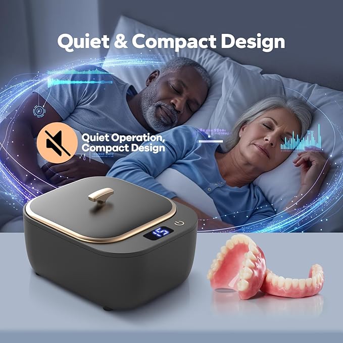 Retainer Cleaner, Ultrasonic Cleaner for Retainers, Mouth Guards, Night Guards & Dentures, Jewelry Cleaner, 48kHz & 3 Timer Modes with UV, 200ml for All Dental Appliances