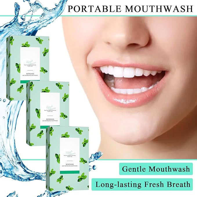 Travel Size Mouthwash,Mini Mouthwash Travel Size Bulk Portable Mouth Wash Set,Individual Small Travel Mouth Wash Packets for Fresh Breath(Pack of 60) A19