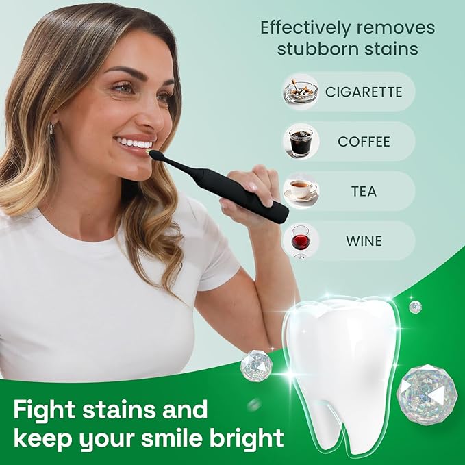 Brushmo Whitening Replacement Toothbrush Heads Compatible with Philips Sonicare DiamondClean HX6062/65, Black, 8 Pack