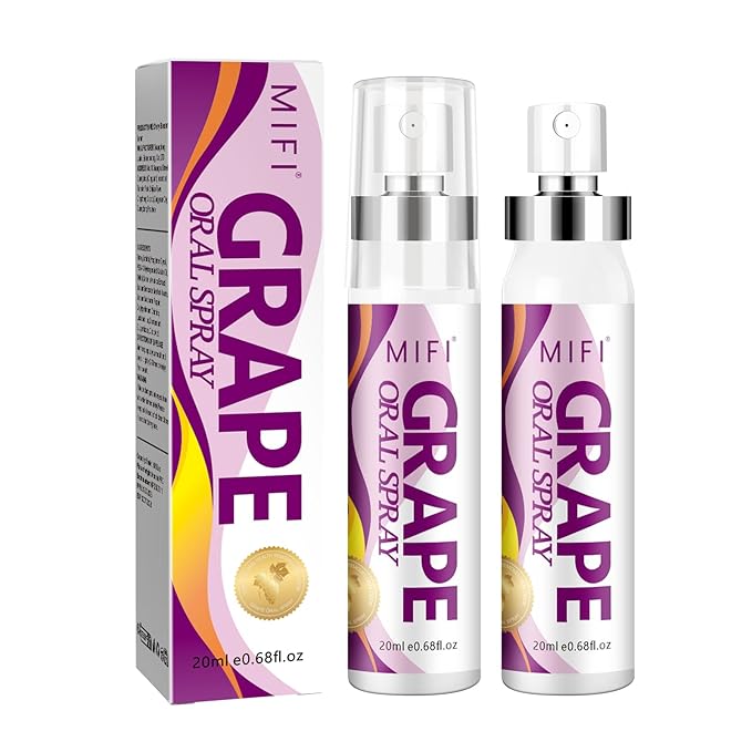 Oral Spray for Adult - Sugar-Free, Breath Freshener Spray, Dry Mouth Spray, Fights Bad Breath, Compact and Portable (Grape Flavor*2Pack)